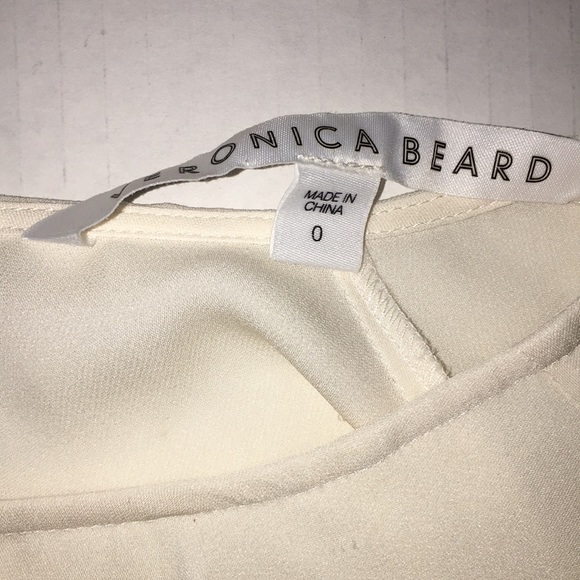 Veronica Beard Cream Ruffle-Sleeve Silk Blouse Size 0 - Picture 6 of 8